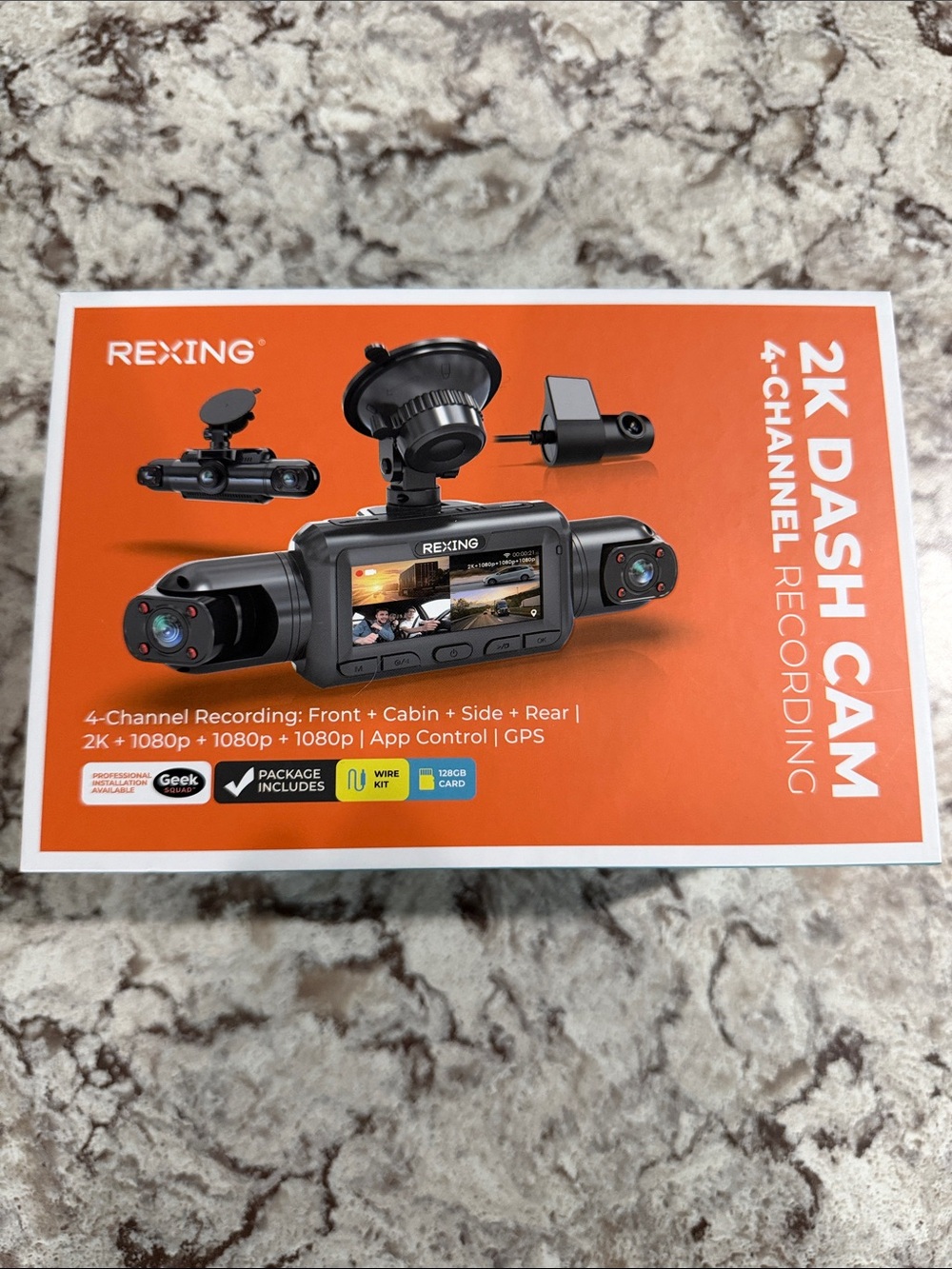 2K 4-Channel Dash Cam - Black